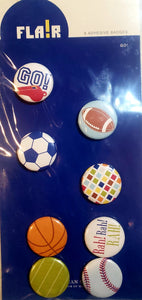 AC - American crafts - adhesive badges buttons embellishments - flair sports junior