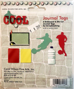 Carol wilson - die cut journaling tags - sports play it cool soccer