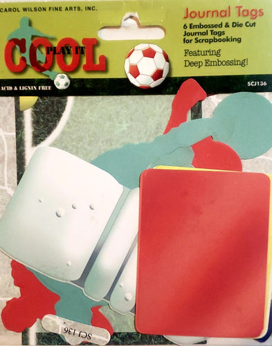 Carol wilson - die cut journaling tags - sports play it cool soccer