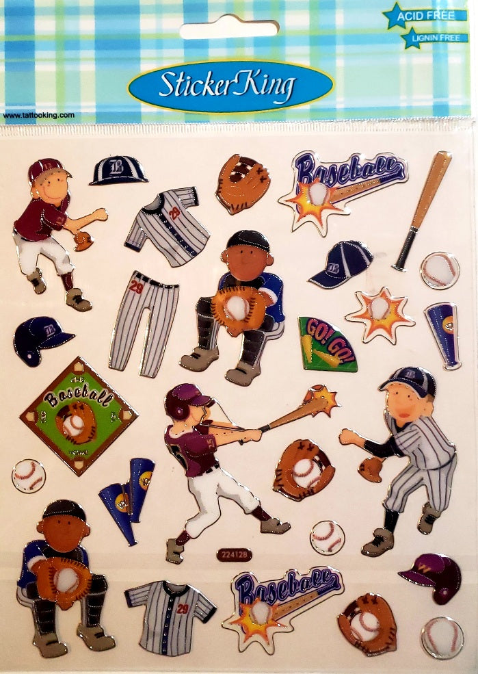 Sticker king  -  clear sticker sheet - baseball