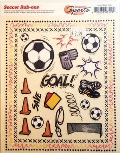 Scrappin' sports and more - rub on sheet  - kick it good soccer