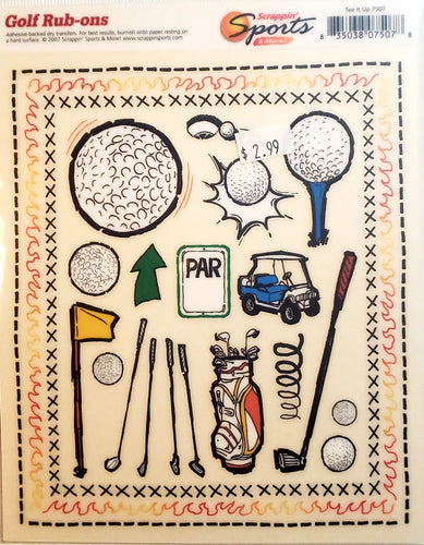 Scrappin' sports and more - rub on sheet  - tee it up golf