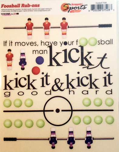 Scrappin' sports and more - rub on sheet  - foosball