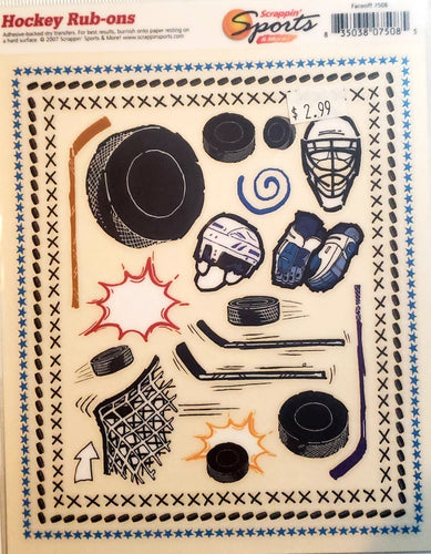 Scrappin' sports and more - rub on sheet  - faceoff hockey