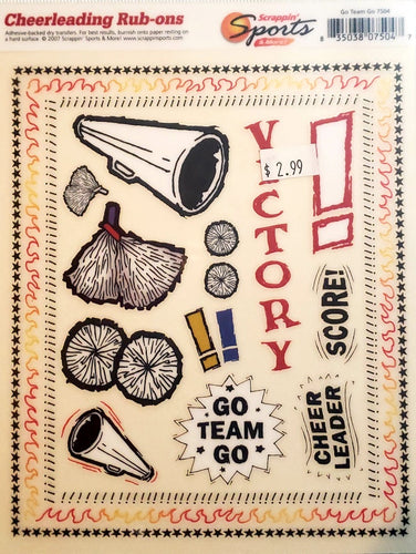 Scrappin' sports and more - rub on sheet  - go team go cheerleading