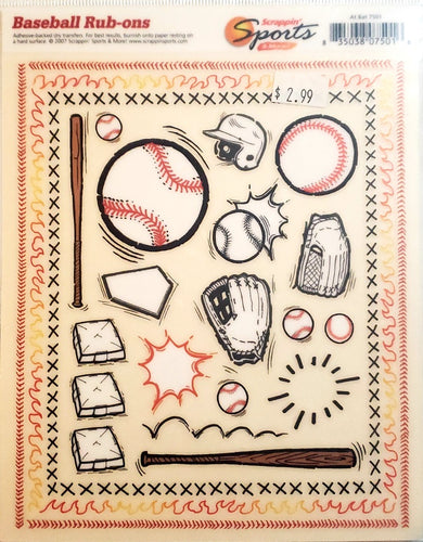 Scrappin' sports and more - rub on sheet  - at bat baseball
