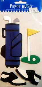 Paper bliss -  Dimensional Sticker - golf