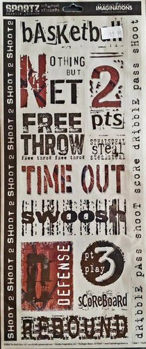 Creative Imaginations -  flat stickers - basketball