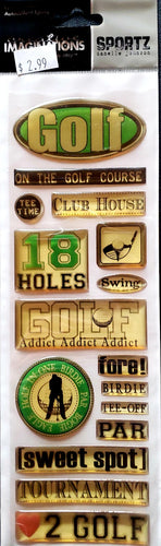 Creative Imaginations -  dimensional epoxy stickers - golf