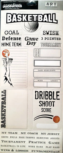 Creative Imaginations -  cardstock flat stickers - swish basketball
