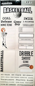 Creative Imaginations -  cardstock flat stickers - swish basketball