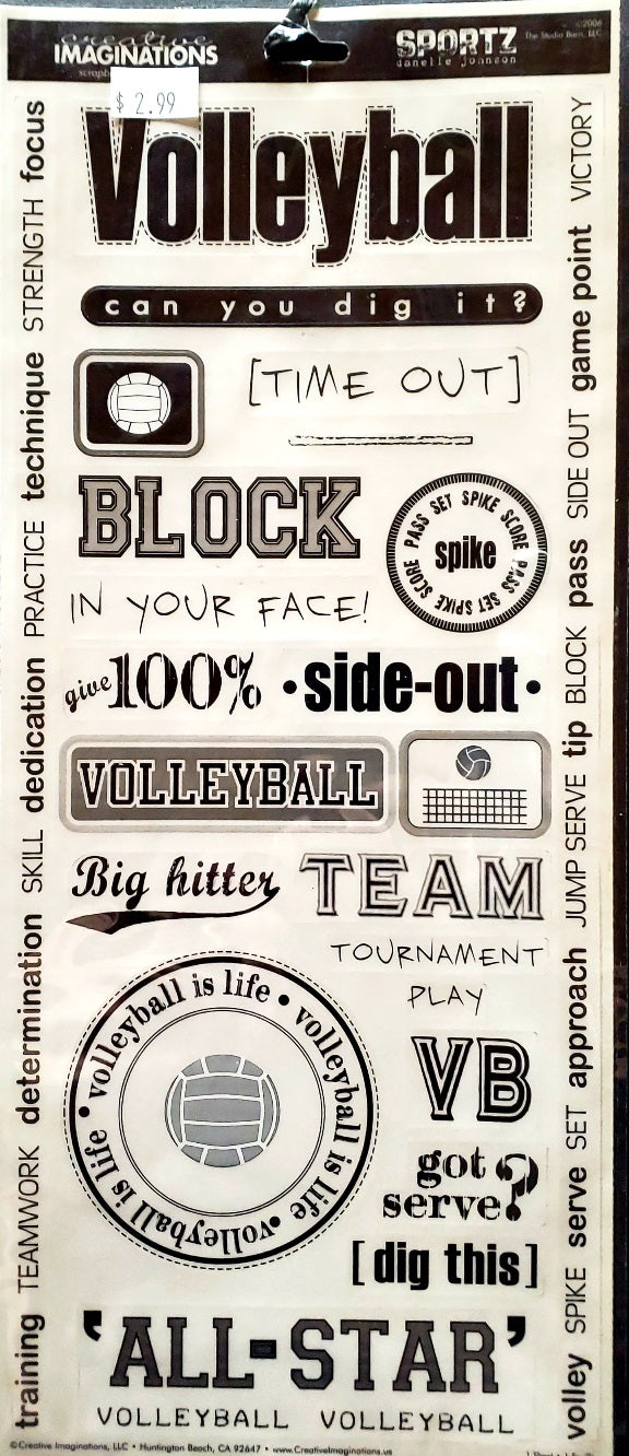 Creative Imaginations -  flat stickers - Volleyball