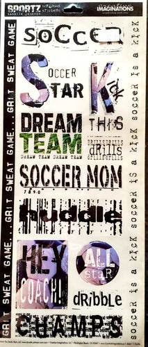 Creative Imaginations -  flat stickers - soccer words