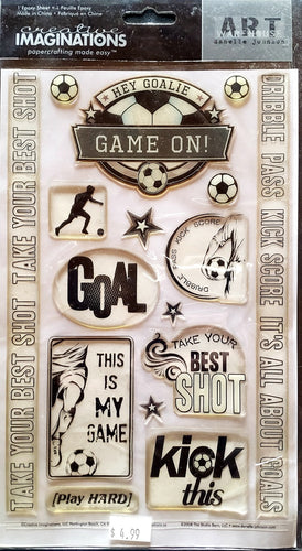 Creative Imaginations -  dimensional epoxy stickers - soccer
