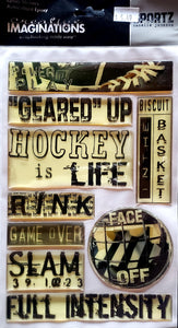 Creative Imaginations -  dimensional epoxy stickers - hockey