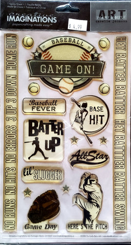 Creative Imaginations -  dimensional epoxy stickers - baseball