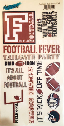Moxxie - rub ons sheet - football grid iron
