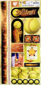 Scrappin' sports - cardstock stickers - sports on fire - softball