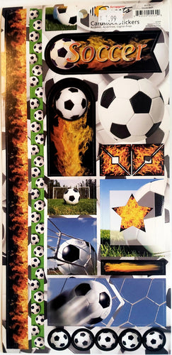 Scrappin' sports - cardstock stickers - sports on fire - soccer balls
