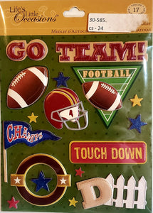 K and company - lifes little occasions dimensional stickers  - football