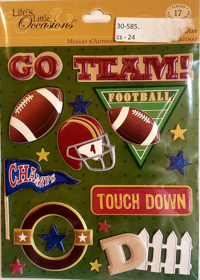 K and company - lifes little occasions dimensional stickers  - football