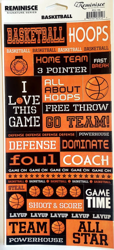 Reminisce -  cardstock sticker -  basketball words