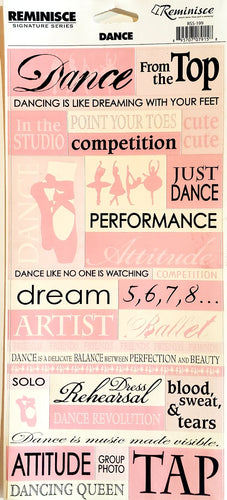 Reminisce -  cardstock sticker -  dance words