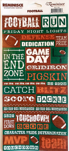 Reminisce -  cardstock sticker -  football words