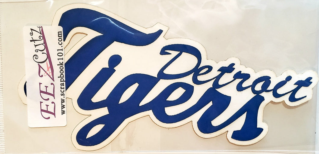 Eez cuts  - laser cut title - Detroit tigers with shadow