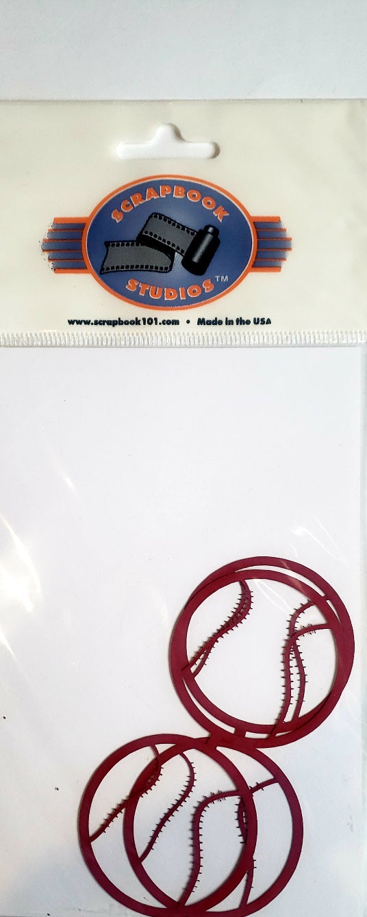 Scrapbook 101 - laser cut design - baseballs