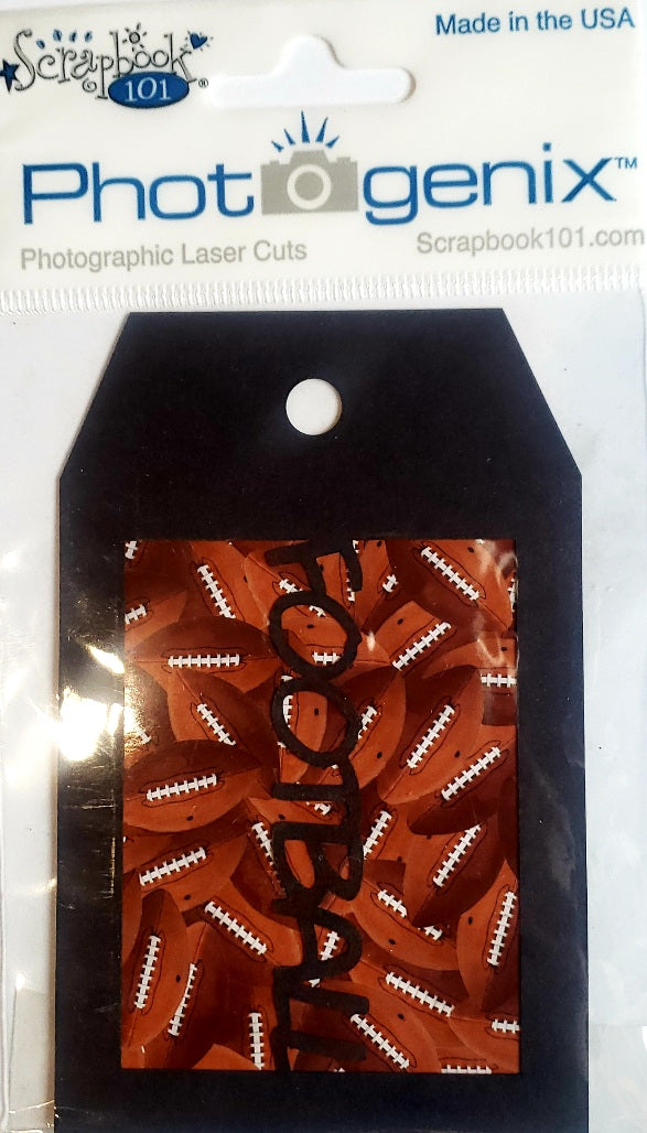 Scrapbook 101 - laser cut design - football tag photo genix