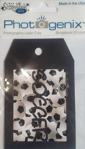 Scrapbook 101 - laser cut design - soccer tag photo genix