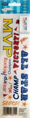 Royal Langnickel - rub on transfers - sports words