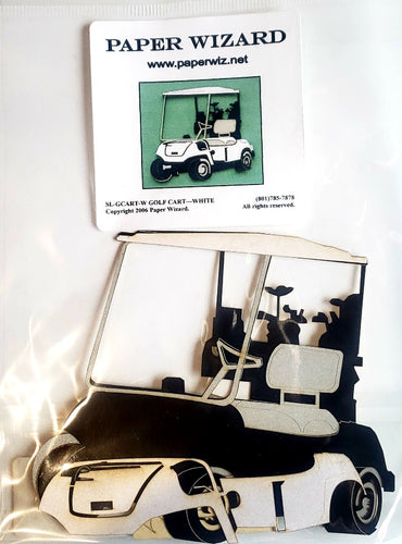 Paper wizard  - layered laser cut - golf cart