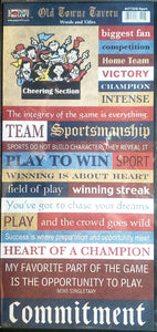 The Paper Loft  - cut out sheet - old towne tavern sports words and titles