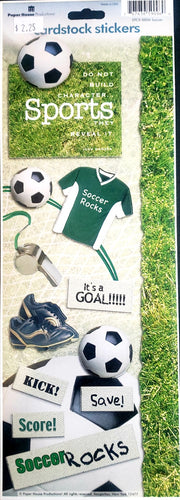 Paper house - cardstock sticker sheet - soccer
