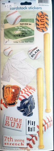 Paper house - cardstock sticker sheet - baseball