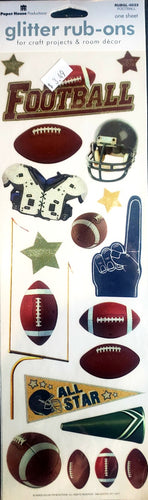 Paper house - glitter rub ons sheet - football