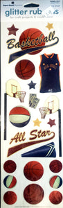 Paper house - glitter rub ons sheet - basketball