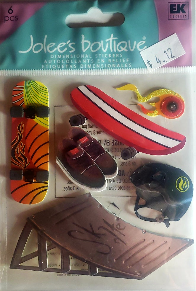 Jolee's Boutique Dimensional Sticker -  skateboarding