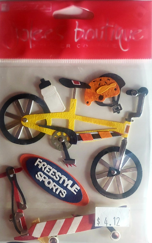 Jolee's Boutique Dimensional Sticker -  freestyle bike and board