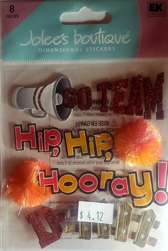 Jolee's Boutique Dimensional Sticker -  cheerleader go team words