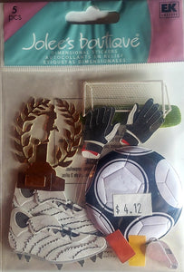 Jolee's Boutique Dimensional Sticker -  playing soccer