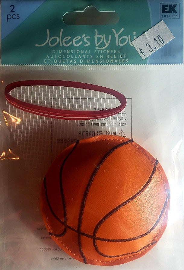 Jolee's Boutique Dimensional Sticker -  basketball and net puffy
