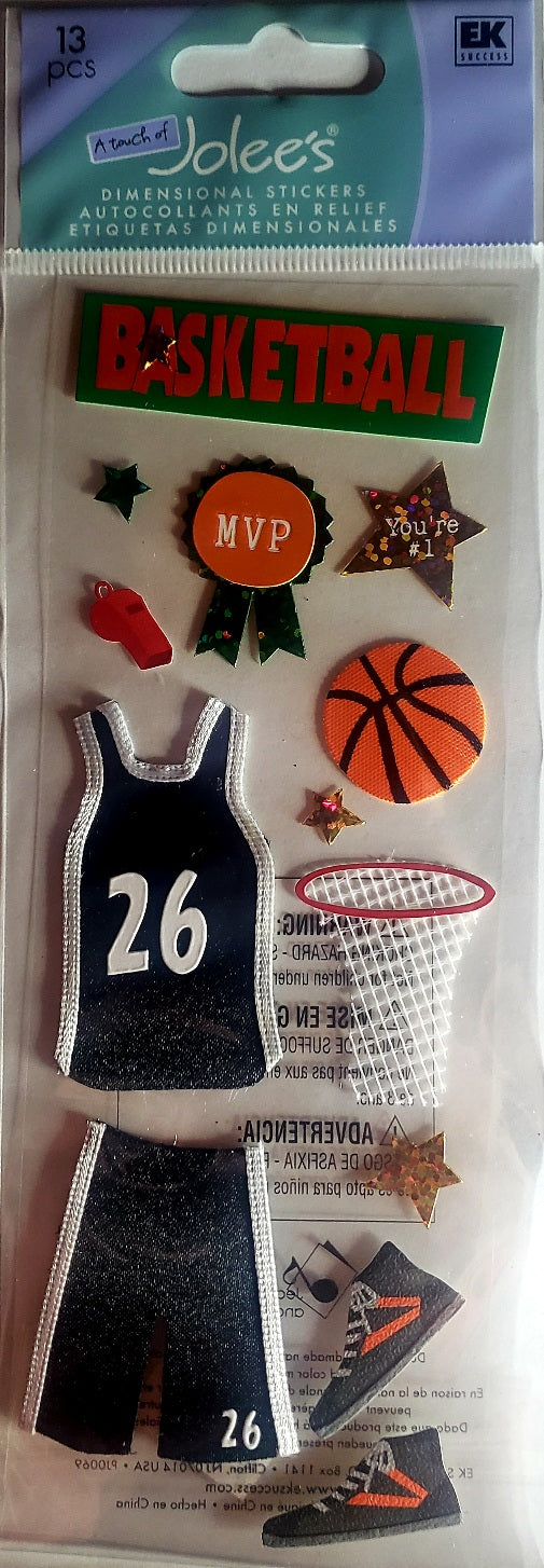 Jolee's Boutique Dimensional Sticker - basketball