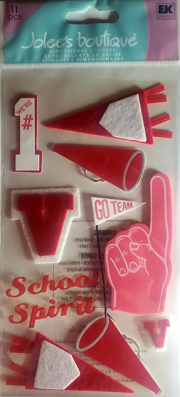 Jolee's Boutique Dimensional Sticker -  large school spirit red