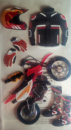 Jolee's Boutique Dimensional Sticker -  large dirt biking