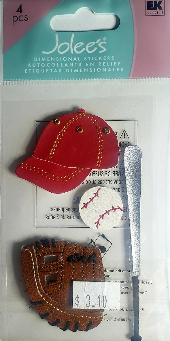 Jolee's Boutique Dimensional Sticker  - tall small pack baseball wide