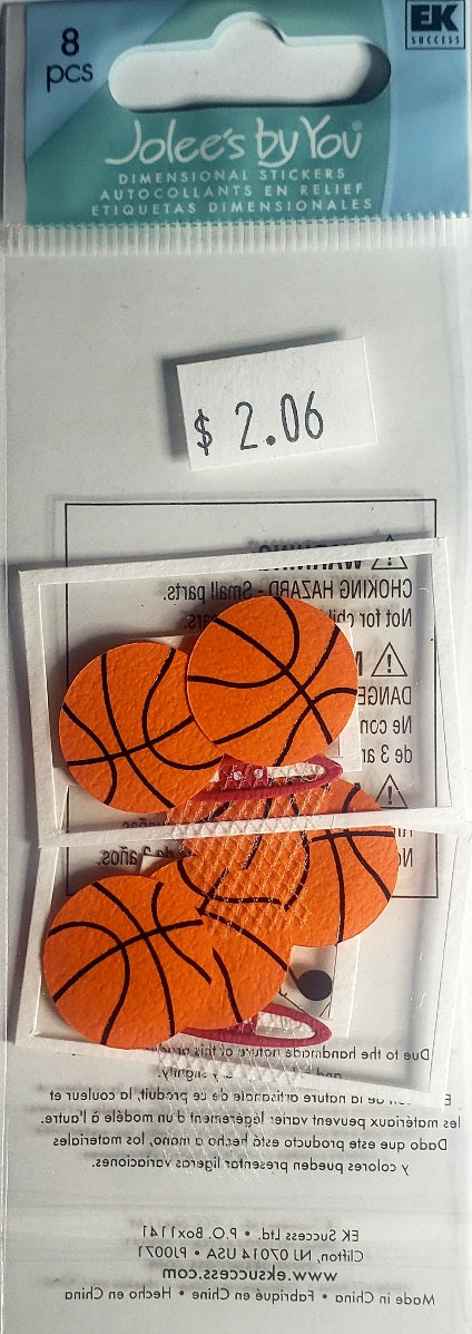Jolee's Boutique Dimensional Sticker  - tall small pack basketball