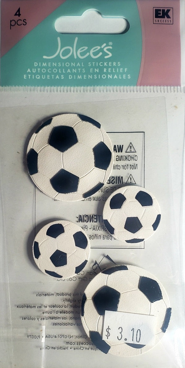 Jolee's Boutique Dimensional Sticker  - tall small pack soccer balls wide